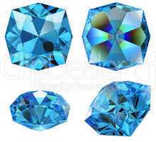 blue sapphire gem isolated