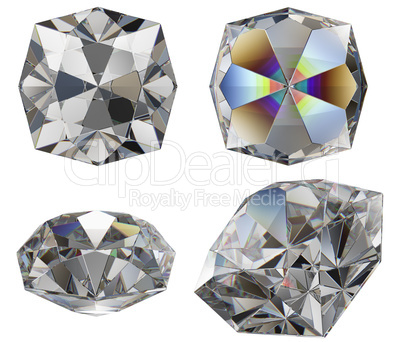 diamond cut gem isolated