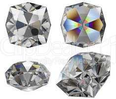 diamond cut gem isolated