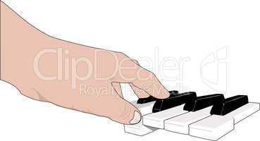 Hand and music keyboards