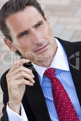 Outdoor Portrait of Handsome Middle Aged Man or Businessman