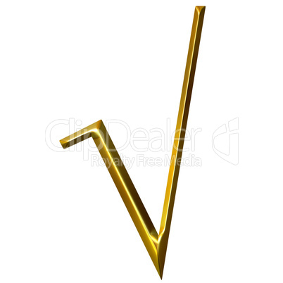 3D Golden Radical Sign