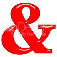 3D Red Ampersand
