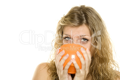 Woman drinking coffee