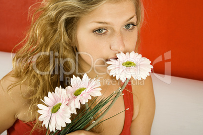 Girl with flowers