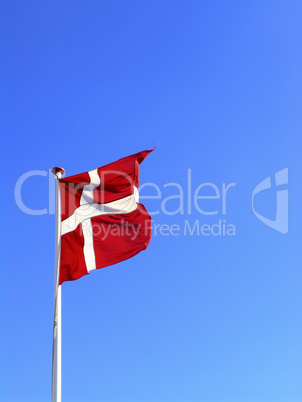 The danish flag waving in the wind