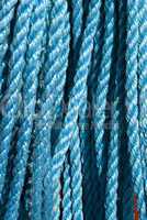 Close-up blue nylon rope