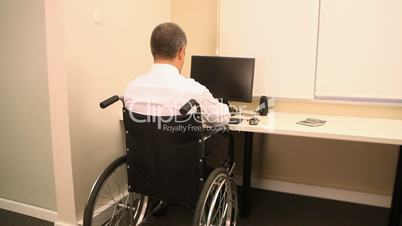 Successfull businessman with wheelchair