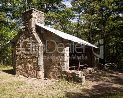 Stone cabin overlooking Shenandoah valley