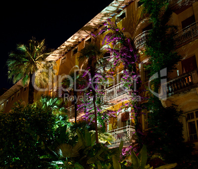 Hotel at Gardone at night