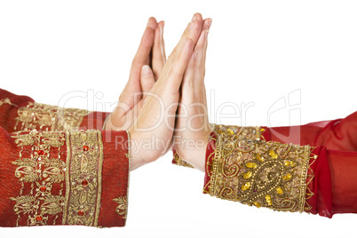 two hands in indian dress