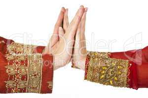 two hands in indian dress