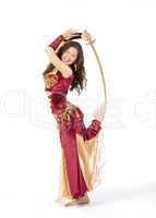young woman dance with sword