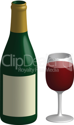 wine bottle with glass