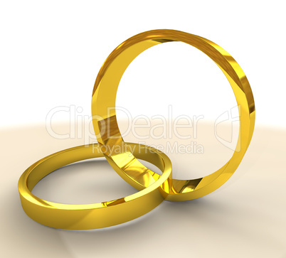 two gold wedding rings