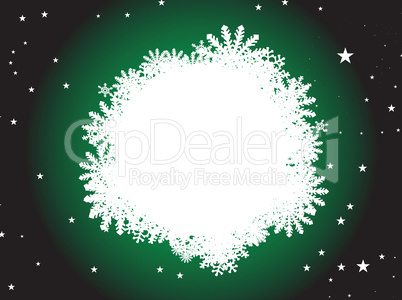 snowflake round label green