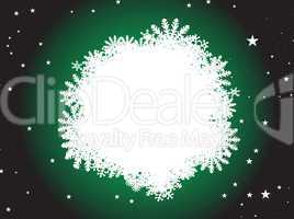 snowflake round label green