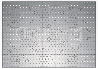 Silver metal jigsaw puzzle