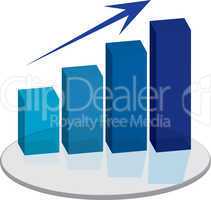 sales plinth blue up arrow
