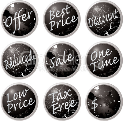 sale buttons black