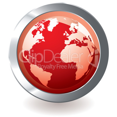 red icon earth globe