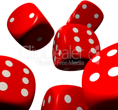 red dice falling