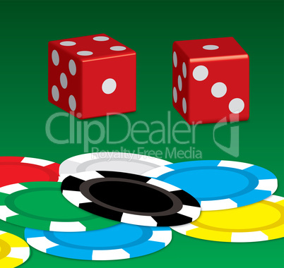 poker chip n dice