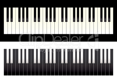 Piano keyboard contrast