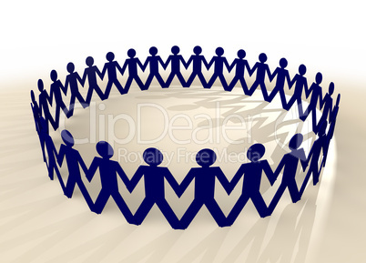 paper chain men blue