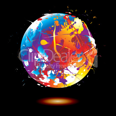 paint splat globe