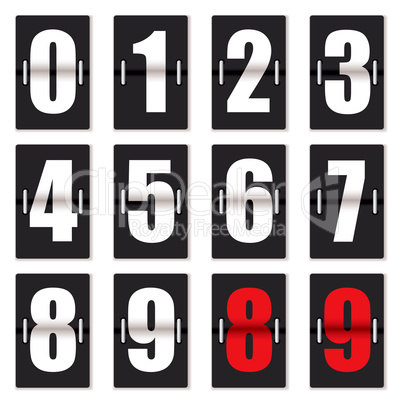 number clock counter black