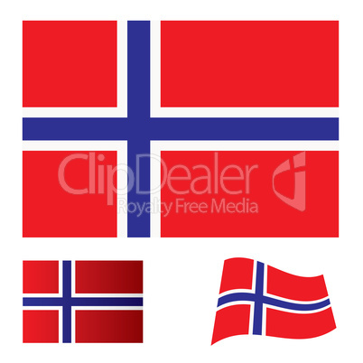 Norway flag set