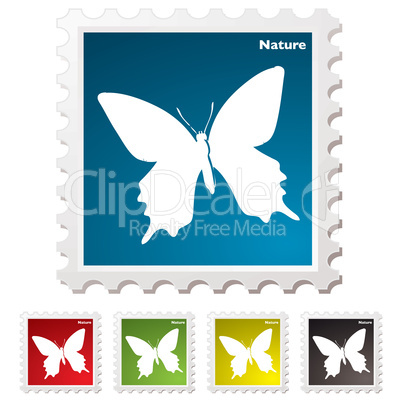 Nature butterfly stamp