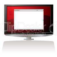 LCD red web browser monitor