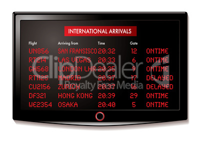 LCD airport arrivals