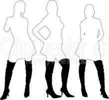 ladies in boots outline