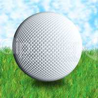 golf ball grass and sky