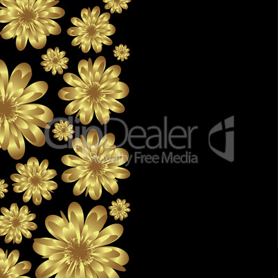 golden floral banner