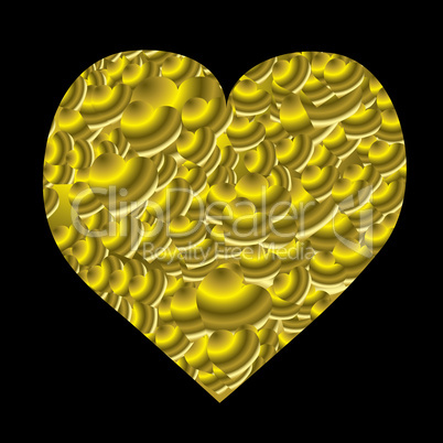 gold love heart mini