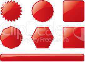 glass buttons red