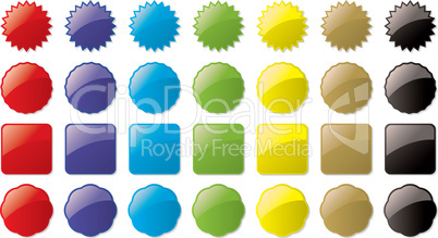 glass buttons colored