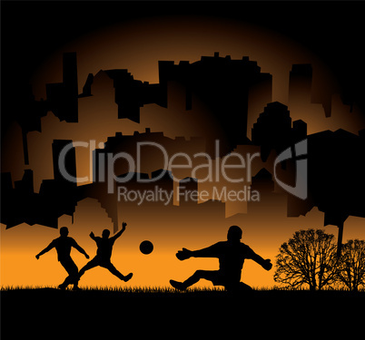 football silhouette orange