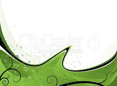floral wave green