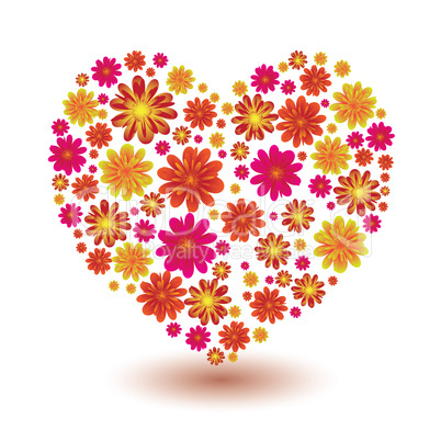 floral heart shape