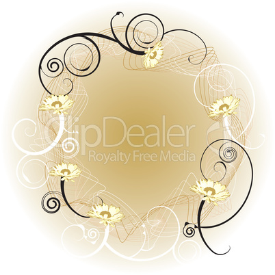 floral circle gold