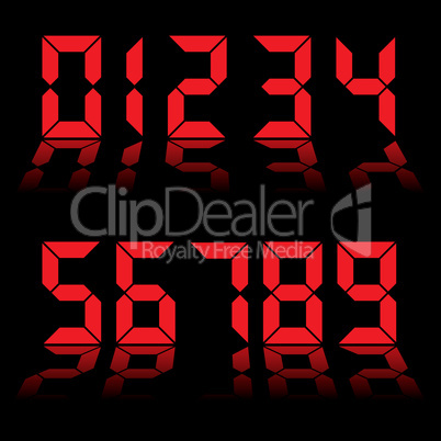 digital numbers clock red