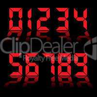 digital numbers clock red