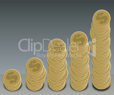 coins graph dollar arial