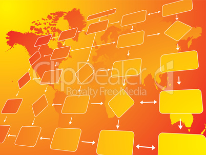 business flow chart orange