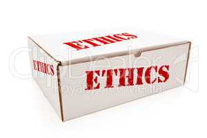 White Box with Ethics on Sides Isolated